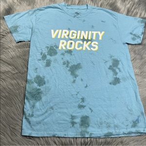 Virginity Rocks Blue Tie Dye Short Sleeve Shirt Medium
